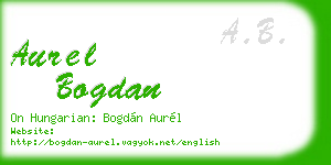 aurel bogdan business card
