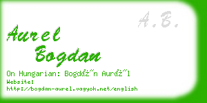 aurel bogdan business card